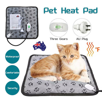 Electric Pet Heat Mat Pad Dog Cat Heating Blanket Bed Waterproof Footprint Decoration Payday Deals