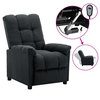 Electric Recliner Dark Grey Fabric