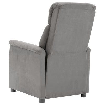 Electric Recliner Light Grey Faux Suede Leather Payday Deals