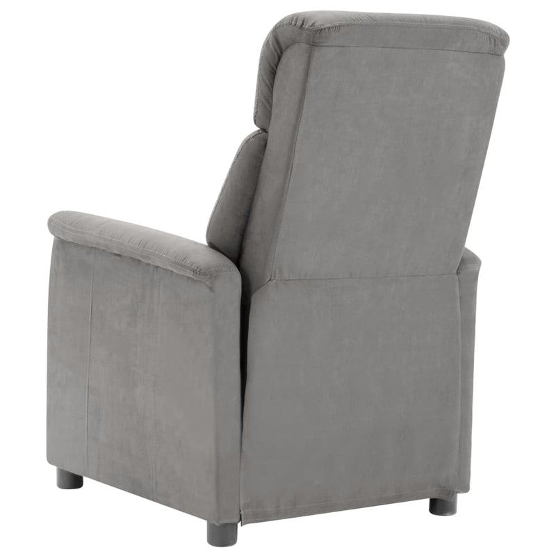 Electric Recliner Light Grey Faux Suede Leather Payday Deals