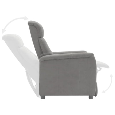 Electric Recliner Light Grey Faux Suede Leather Payday Deals