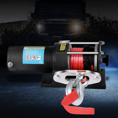 Electric Winch 3500LBS/1590KGS Wireless Control 12V Synthetic Rope Boat Atv 4WD Payday Deals