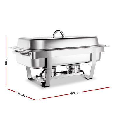 Emajin 9L Bain Marie Bow Chafing Dish 3Lx3 Stainless Steel Food Buffet Warmer Payday Deals