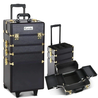 Embellir 7 in 1 Portable Cosmetic Beauty Makeup Trolley - Black & Gold Payday Deals