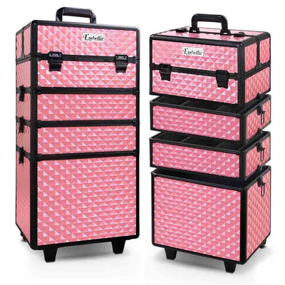 7 in 1 Portable Cosmetic Beauty Makeup Trolley - Diamond Pink Payday Deals