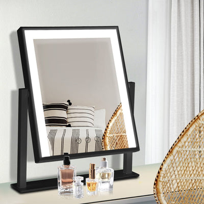 Embellir LED Makeup Mirror Hollywood Standing Mirror Tabletop Vanity Black Payday Deals