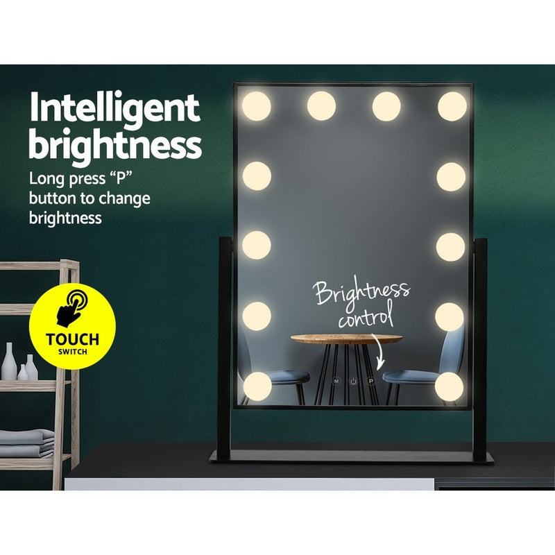 Embellir LED Standing Makeup Mirror - Black Payday Deals