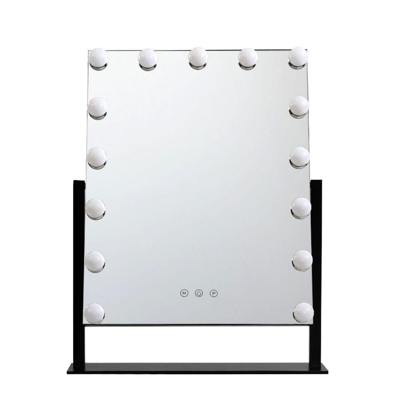 Embellir Makeup Mirror With Light 15 LED Lighted Standing Hollywood Vanity Black Payday Deals