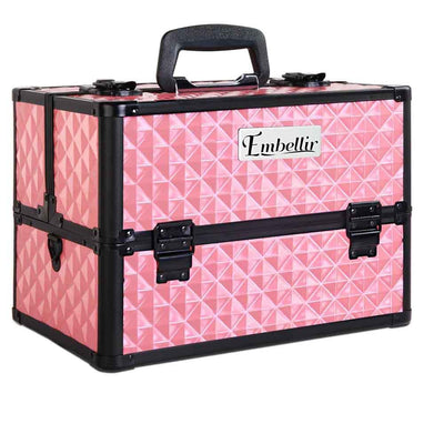 Embellir Portable Cosmetic Beauty Makeup Case - Diamond Pink