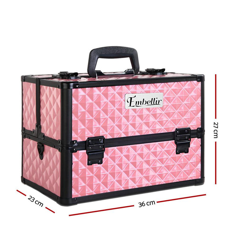 Embellir Portable Cosmetic Beauty Makeup Case - Diamond Pink Payday Deals