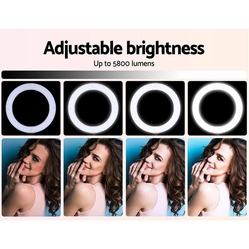 Embellir Ring Light 19" LED 6500K 5800LM Dimmable Diva With Stand Silver Payday Deals