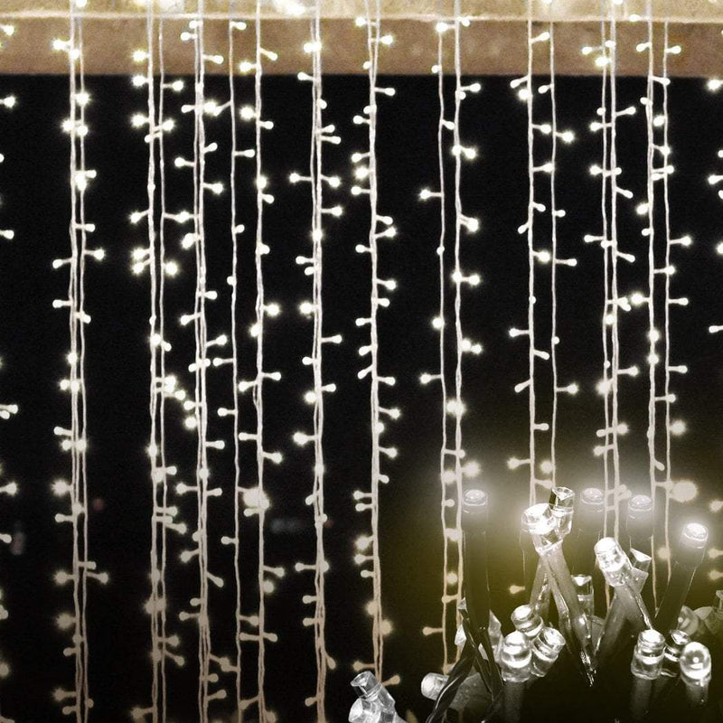 EMITTO LED Curtain Fairy Lights Wedding Indoor Outdoor Xmas Garden Party Decor Payday Deals