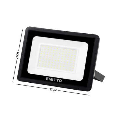 Emitto LED Flood Light 100W Outdoor Floodlights Lamp 220V-240V Cool White Payday Deals