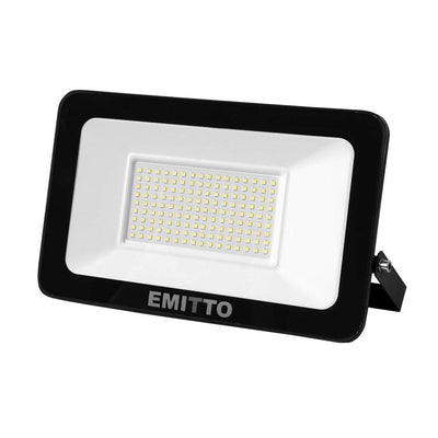 Emitto LED Flood Light 100W Outdoor Floodlights Lamp 220V-240V IP65 Cool White Payday Deals