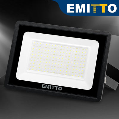 Emitto LED Flood Light 150W Outdoor Floodlights Lamp 220V-240V Cool White Payday Deals