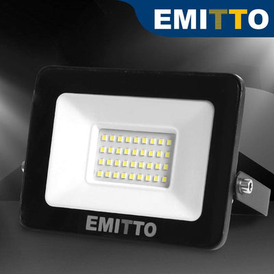 Emitto LED Flood Light 30W Outdoor Floodlights Lamp 220V-240V Cool White 2PCS Payday Deals