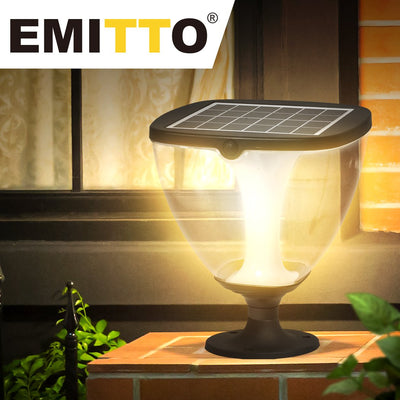 EMITTO LED Solar Powered Pillar Night Light Patio Garden Yard Fence Outdoor Lamp Payday Deals