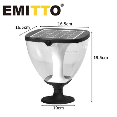 EMITTO LED Solar Powered Pillar Night Light Patio Garden Yard Fence Outdoor Lamp Payday Deals