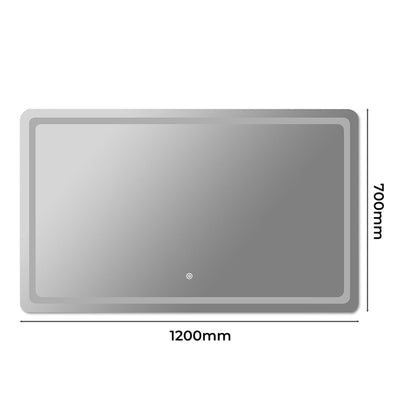 EMITTO LED Wall Mirror Anti-fog Bathroom Mirrors Makeup Light 120x70cm Payday Deals