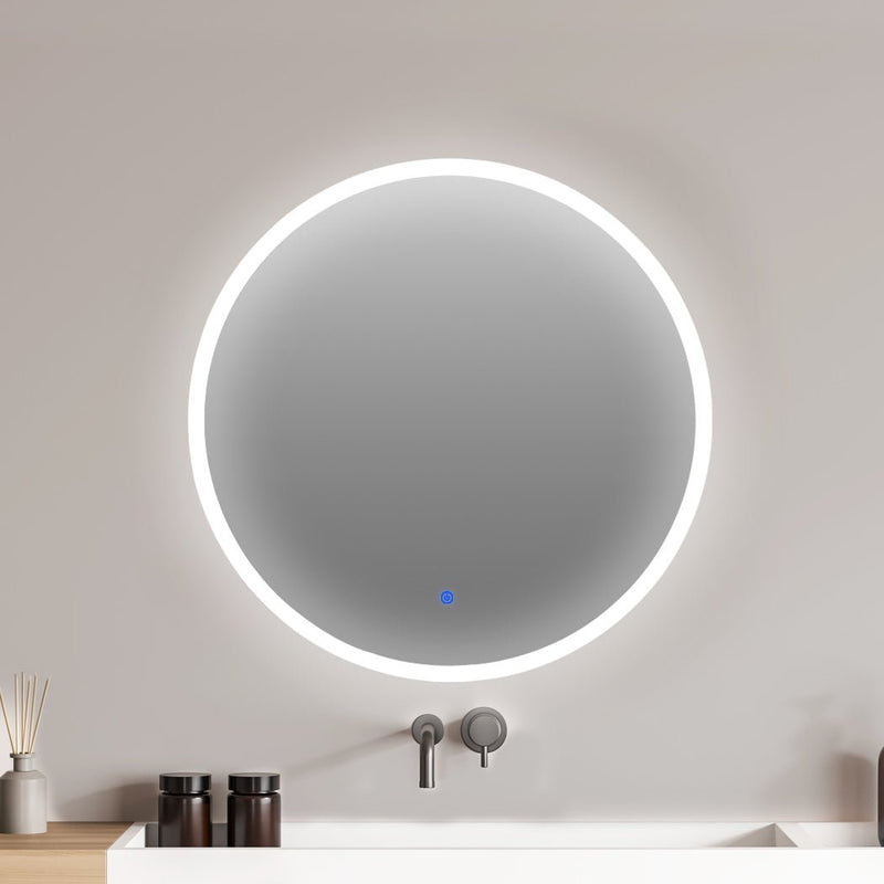 EMITTO LED Wall Mirror Round Anti-fog Bathroom Mirrors Makeup Light Decor 90cm Payday Deals