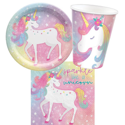 Enchanted Unicorn 8 Guest Large Tableware Birthday Party Pack Payday Deals
