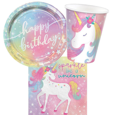 Enchanted Unicorn 8 Guest Tableware Birthday Party Pack