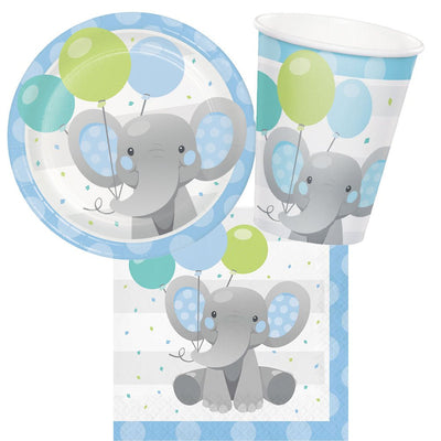 Enchanting Elephant Blue 8 Guest Tableware Party Pack Payday Deals