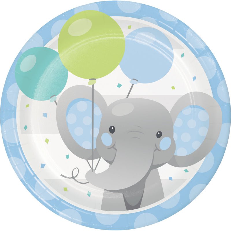 Enchanting Elephant Blue Lunch Plates Paper 8 Pack Payday Deals
