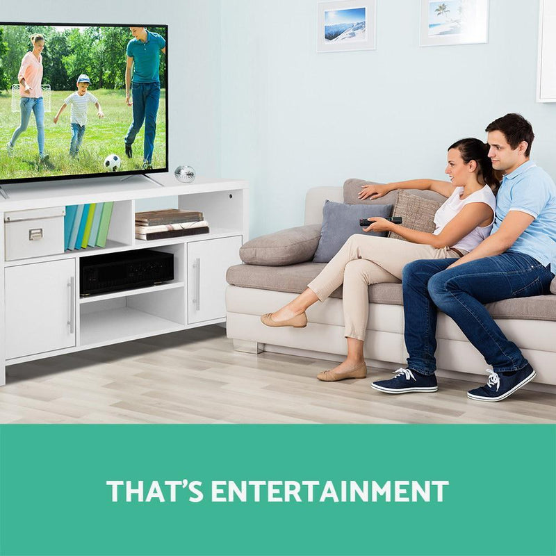 Entertainment Unit with Cabinets - White