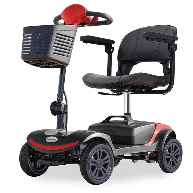 EQUIPMED Electric Mobility Scooter Portable Folding for Elderly Older Adult, SmartRider Black & Red Payday Deals