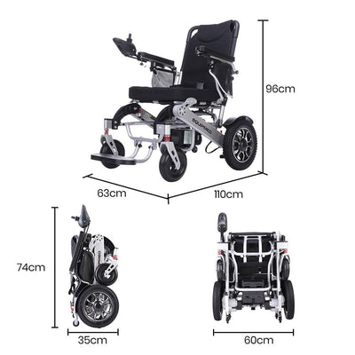 EQUIPMED Electric Wheelchair Folding Motorised 2x250W Power Mobility Scooter Lightweight Payday Deals