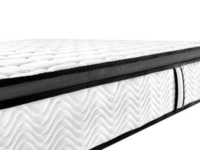 Ergopedic Mattress 5 Zone Latex Pocket Spring Mattress In A Box 30cm - Queen - White  Grey  Black Payday Deals