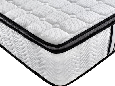 Ergopedic Mattress 5 Zone Latex Pocket Spring Mattress In A Box 30cm - Queen - White  Grey  Black Payday Deals