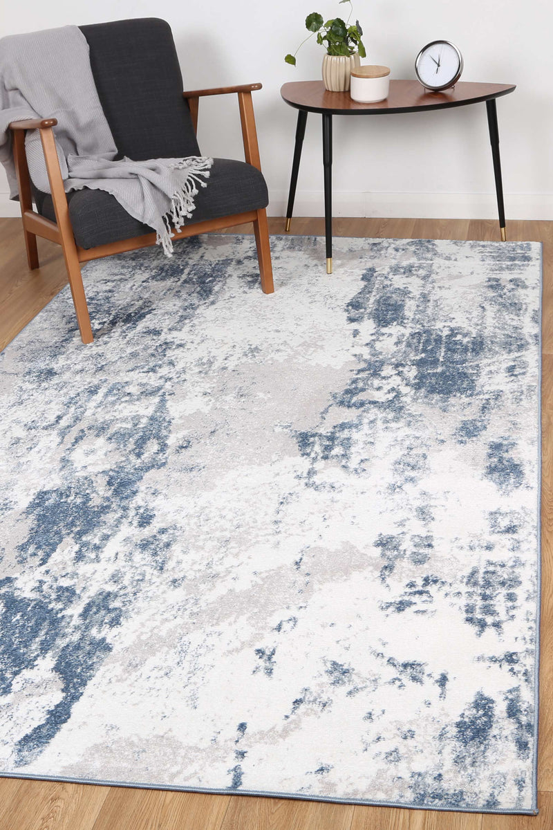 Ermina Modern Abstract Blue Rug 240x330cm Payday Deals
