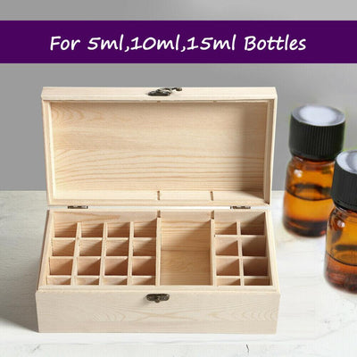 Essential Oil Storage Box Wooden 25 Slots Aromatherapy Container Organiser Payday Deals