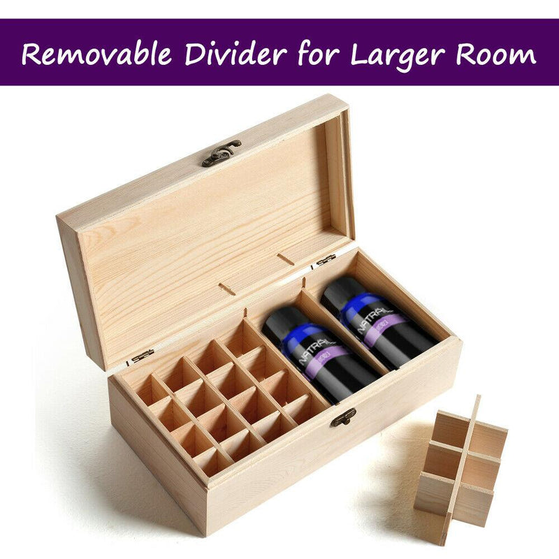 Essential Oil Storage Box Wooden 25 Slots Aromatherapy Container Organiser Payday Deals