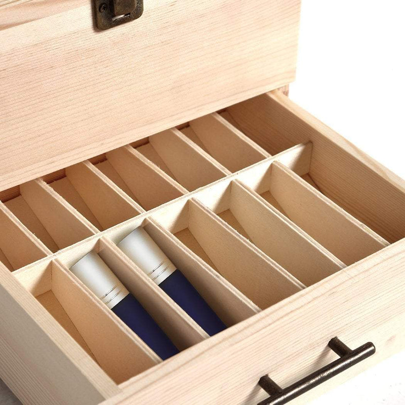 Essential Oil Storage Box Wooden 59 Slots Aromatherapy Organiser Container Case Payday Deals