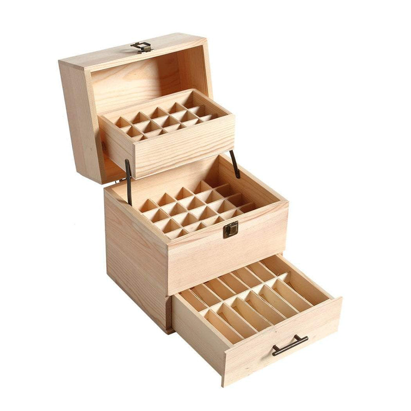 Essential Oil Storage Box Wooden 59 Slots Aromatherapy Organiser Container Case Payday Deals