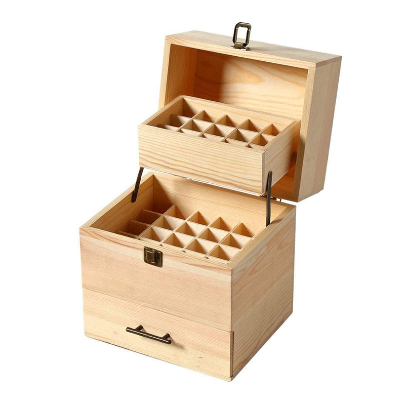 Essential Oil Storage Box Wooden 59 Slots Aromatherapy Organiser Container Case Payday Deals