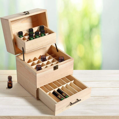 Essential Oil Storage Box Wooden 59 Slots Aromatherapy Organiser Container Case Payday Deals