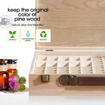 Essential Oil Storage Box Wooden 85 Slots Aromatherapy Container Organiser Case Payday Deals