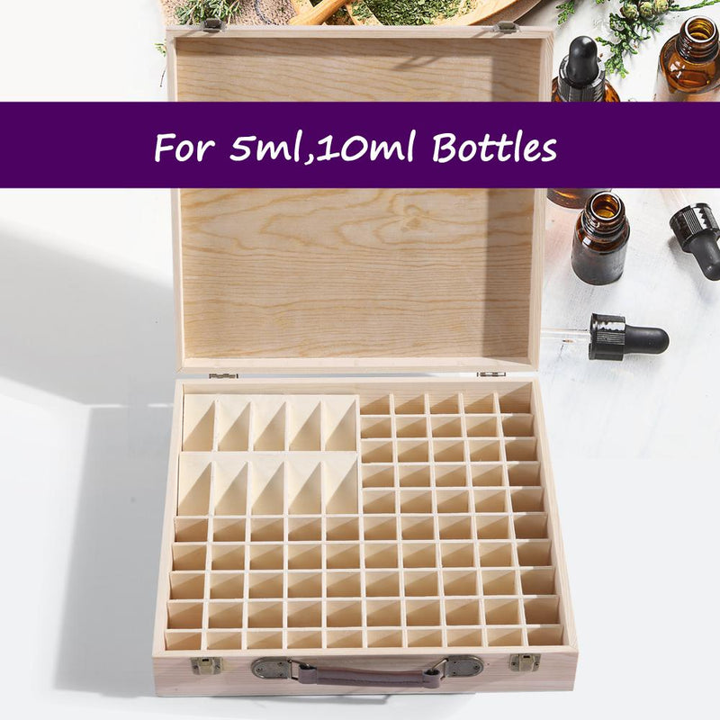 Essential Oil Storage Box Wooden 85 Slots Aromatherapy Container Organiser Case Payday Deals