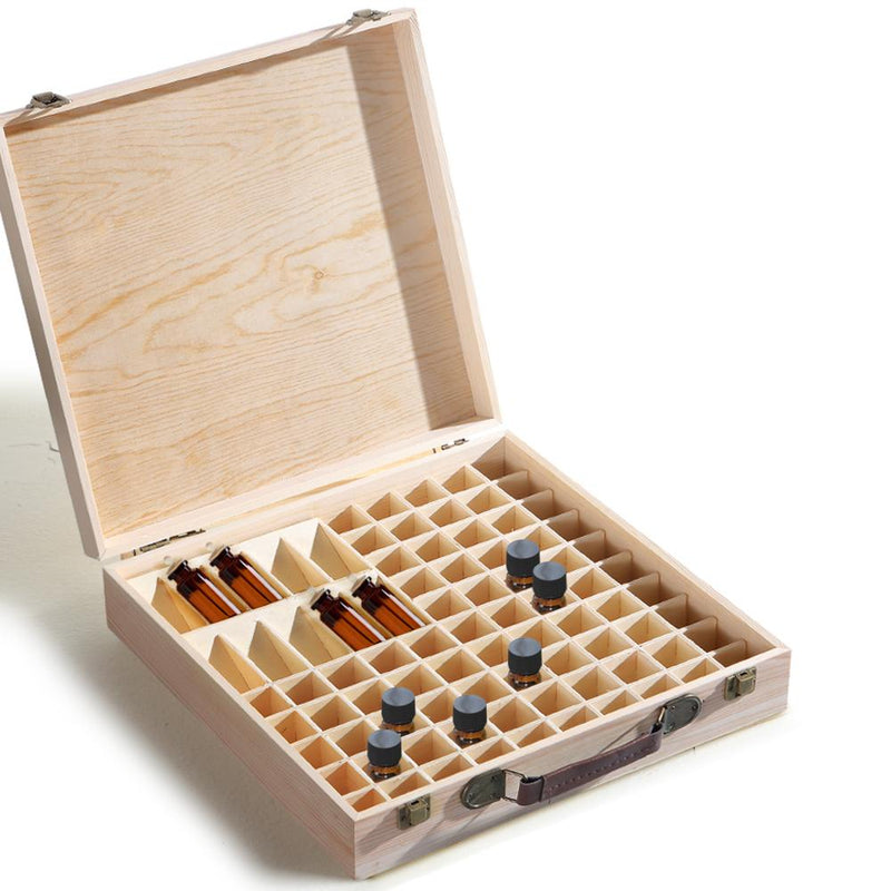 Essential Oil Storage Box Wooden 85 Slots Aromatherapy Container Organiser Case Payday Deals