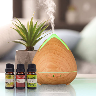 Essential Oils Ultrasonic Aromatherapy Diffuser Air Humidifier Purify 400ML  Light Wood Payday Deals