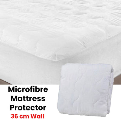 Essentially Home Living Microfibre Quilted Fitted Mattress Protector - KING SINGLE Payday Deals