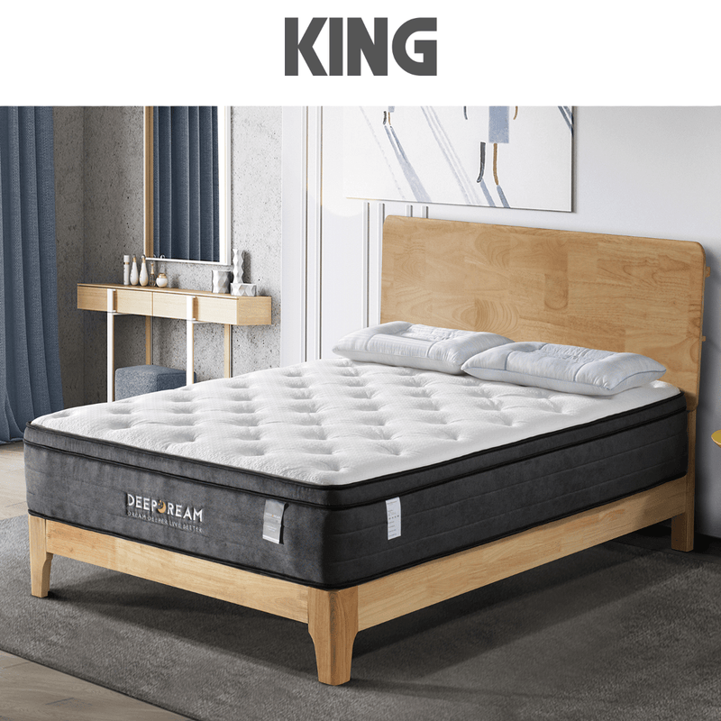 Eurotop Mattress 5 Zone Pocket Spring Latex Foam 34cm - King Payday Deals