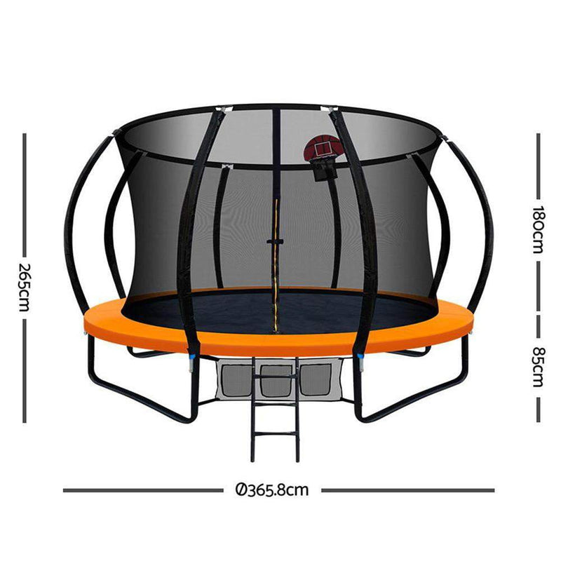 Everfit 12FT Trampoline With Basketball Hoop - Orange Payday Deals
