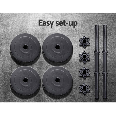 Everfit 12KG Dumbbells Dumbbell Set Weight Plates Home Gym Fitness Exercise Payday Deals
