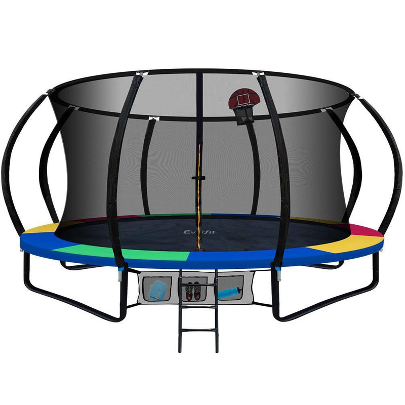 Everfit 16FT Trampoline With Basketball Hoop Rainbow