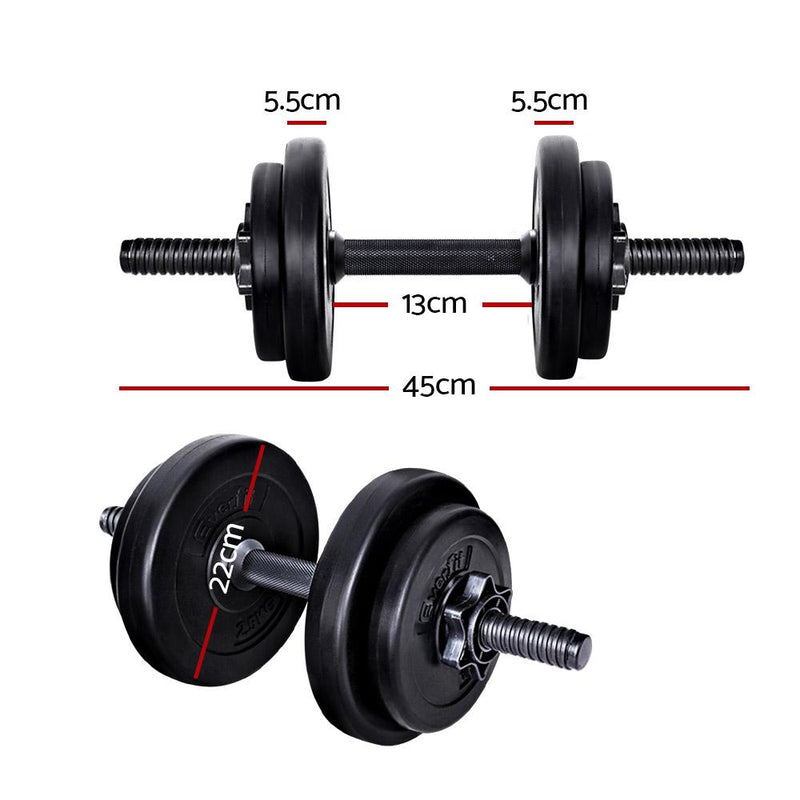 Everfit 17KG Dumbbells Dumbbell Set Weight Plates Home Gym Fitness Exercise Payday Deals